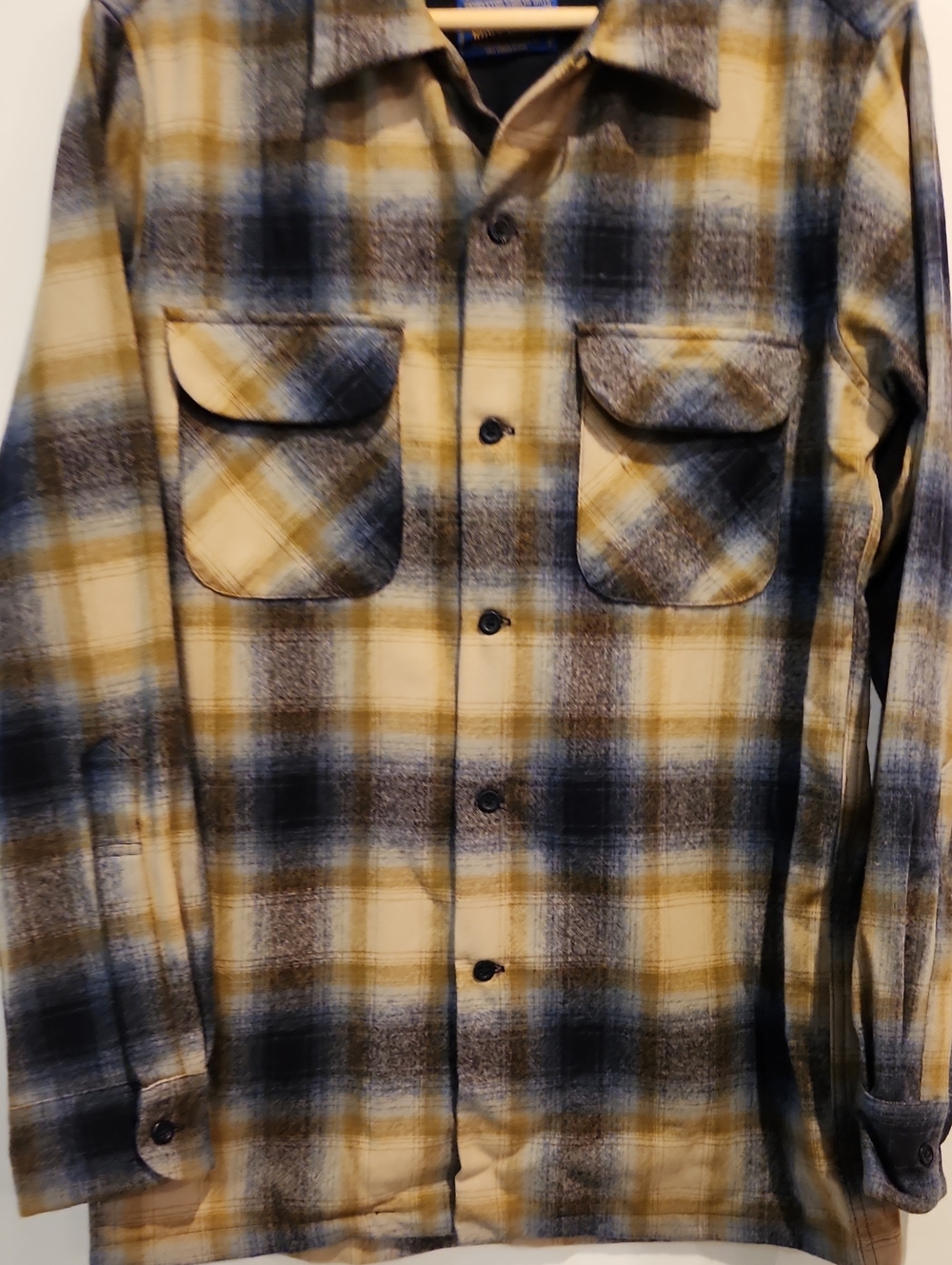 Pendleton Wool Board Shirt Yellow and Black Plaid